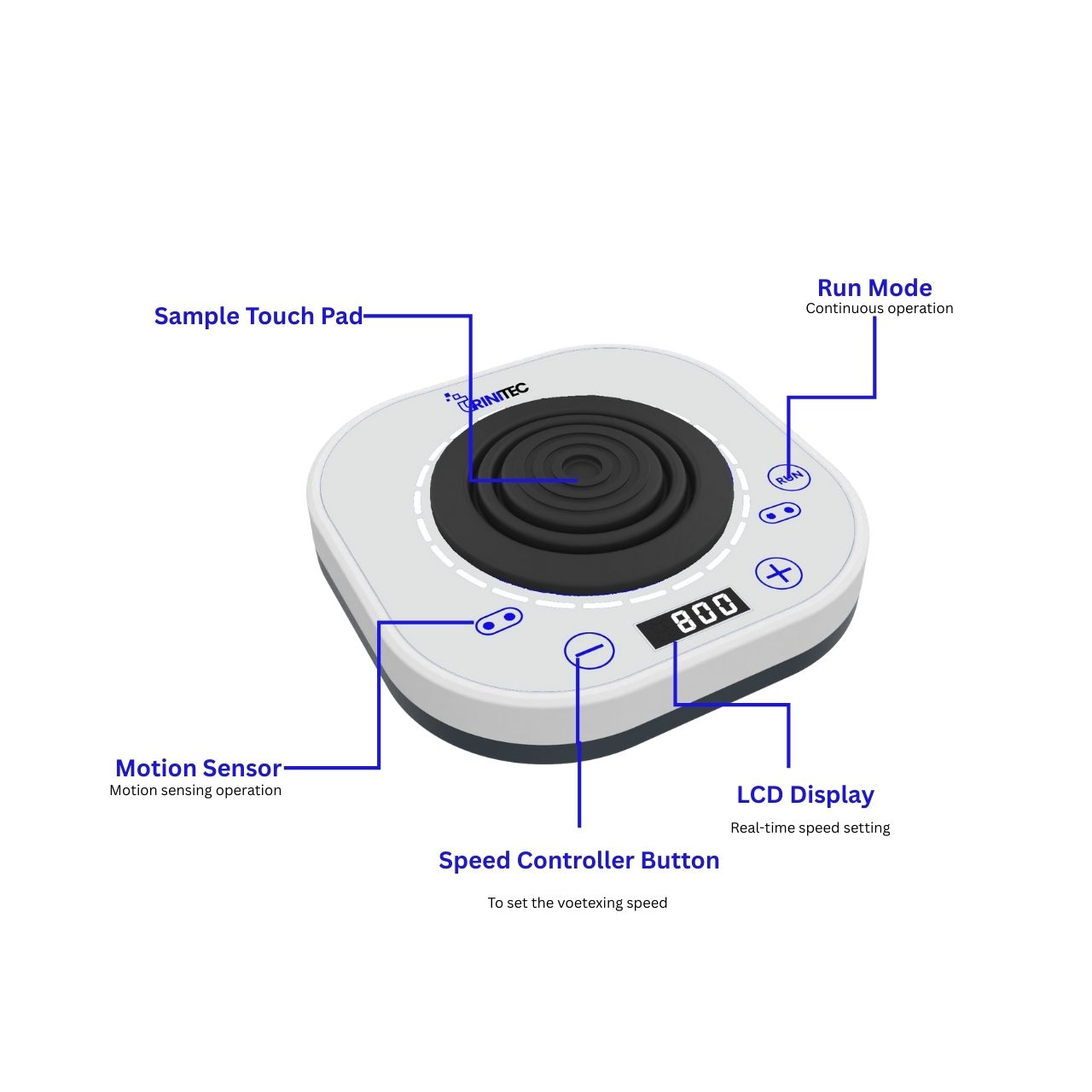 Vortex Mixer, Ultra Slim, Digital Control with Motion Sensor - Questech ...